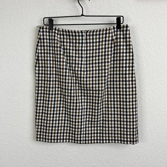 Aquascutum London Plaid Gingham Pencil Skirt Straight - Picture 5 of 8